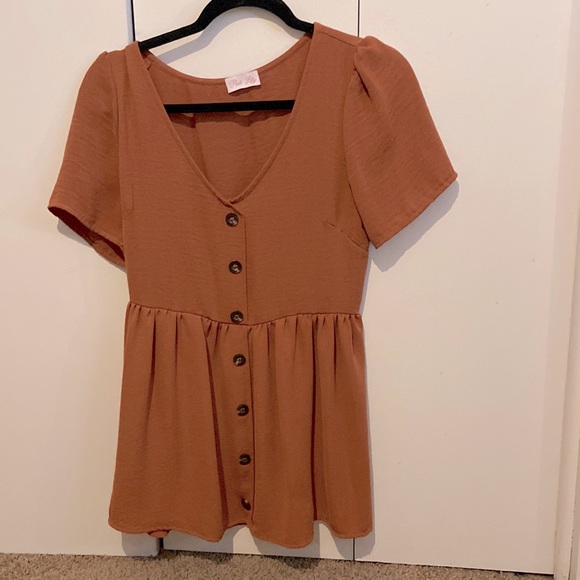 Pink Lily Tops - Pink Lily You’re So Gorgeous Rust Blouse